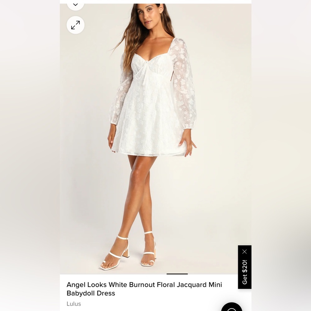 Lulus Angel Looks Floral Jacquard Babydoll Dress